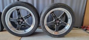 Weld Ventura 20x11 with Toyo R888r 305/35/20