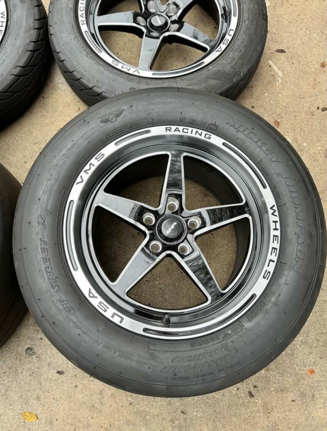 CHROME LIP VMS DRAG PACK WHEELS 17×10 REARS, WITH ET STREET R TIRES