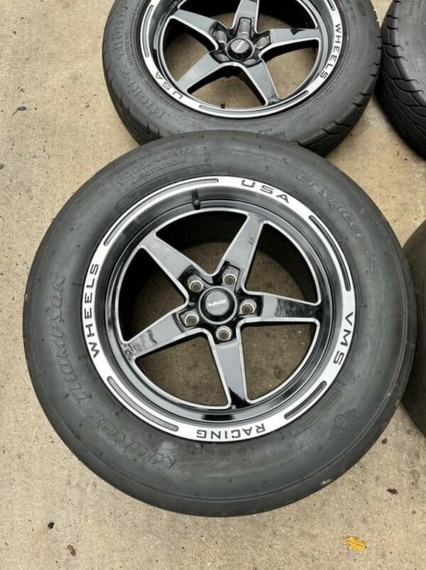 CHROME LIP VMS DRAG PACK WHEELS 17×10 REARS, WITH ET STREET R TIRES