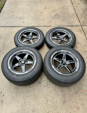 CHROME LIP VMS DRAG PACK WHEELS 17×10 REARS, WITH ET STREET R TIRES