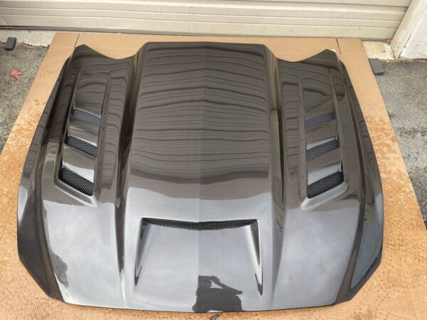 2018 -2022 Ford Mustang Terminator Style Carbon Fiber Vented Hood