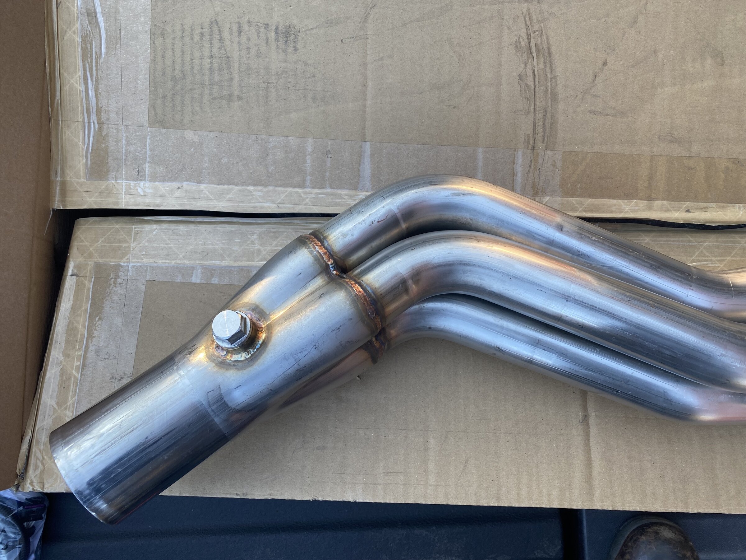 New in box set of Stainless Power headers for a 2015-2020 5.0L Mustang,