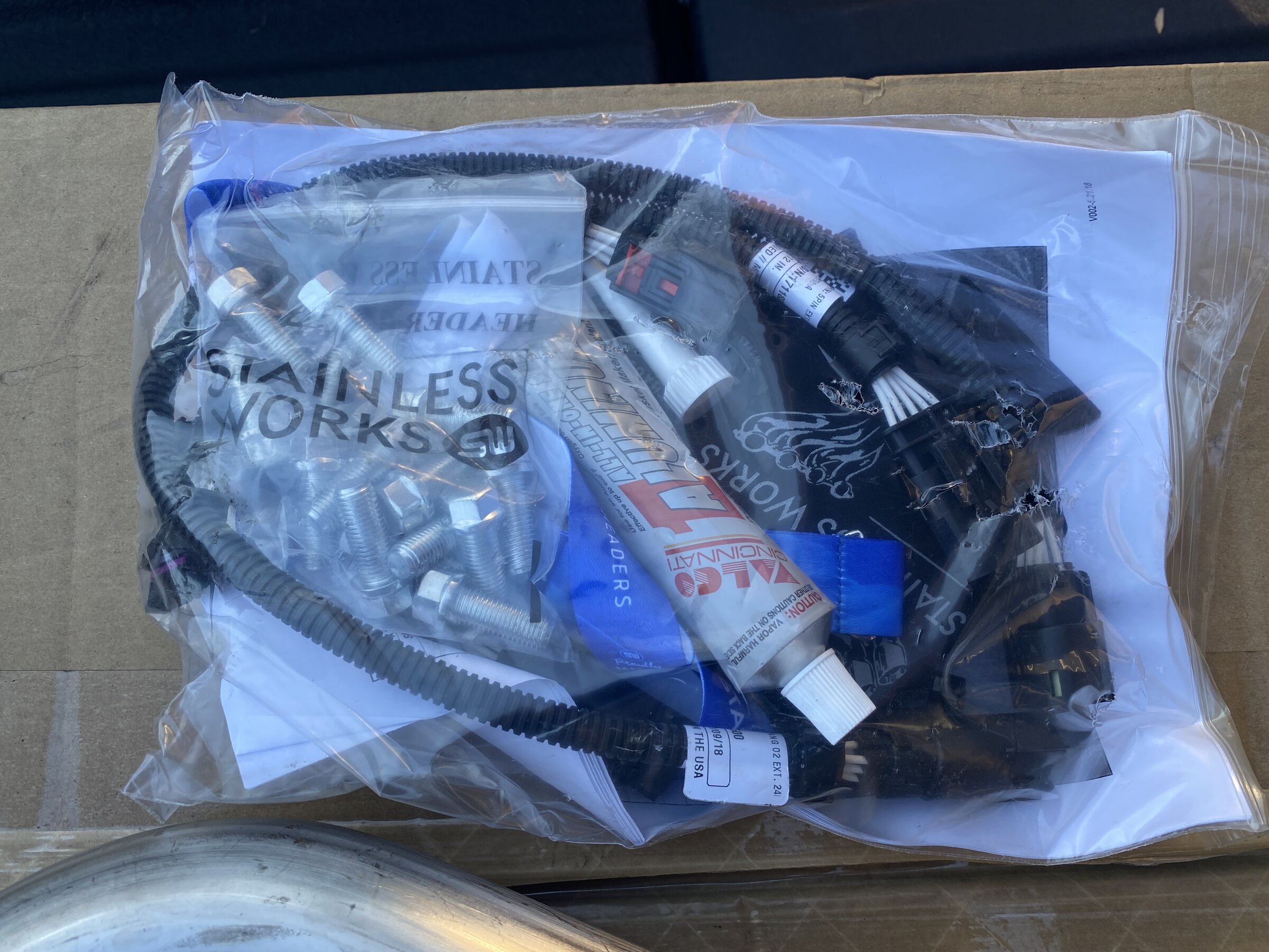 New in box set of Stainless Power headers for a 2015-2020 5.0L Mustang,