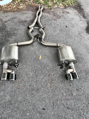 Corsa 3.0" Cat-Back Exhaust: HH-Pipe with 4.0" Black Quad Tips - Xtreme (2018-2023 Mustang GT No Valves)