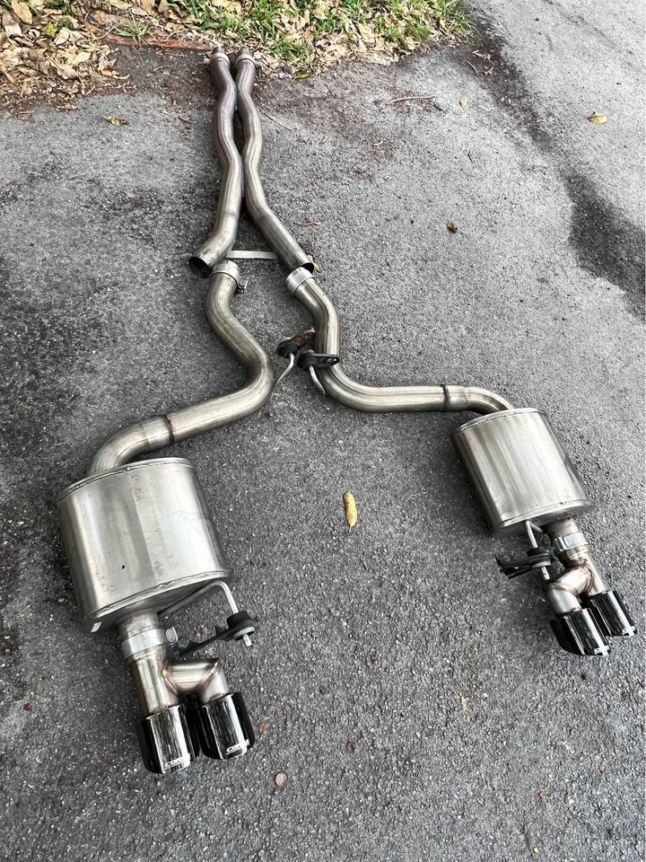Corsa 3.0" Cat-Back Exhaust: HH-Pipe with 4.0" Black Quad Tips - Xtreme (2018-2023 Mustang GT No Valves)