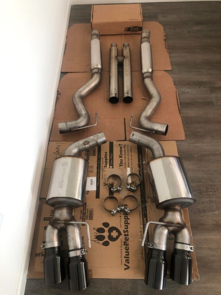 AWE Cat-Back Exhaust Touring Edition Without Active 4" Tips Black 2018-2023 Ford Mustang Gt