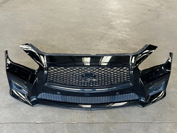 s-l1600 2014-2017 Infiniti Q50 Sport Front Bumper Cover Black Complete Oem